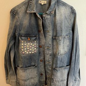 Madewell Embroidered Denim Chore Coat